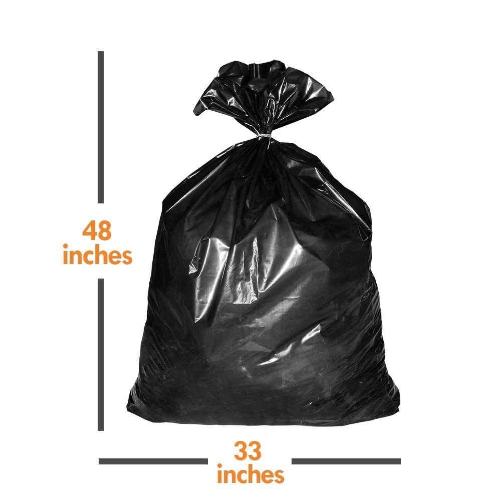 Black 42 Gal. Contractor Trash Bags, 6 Mil, 33x48