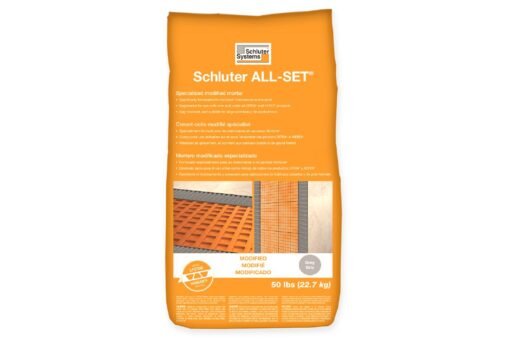 setting materials thinset schluter tiles white and grey