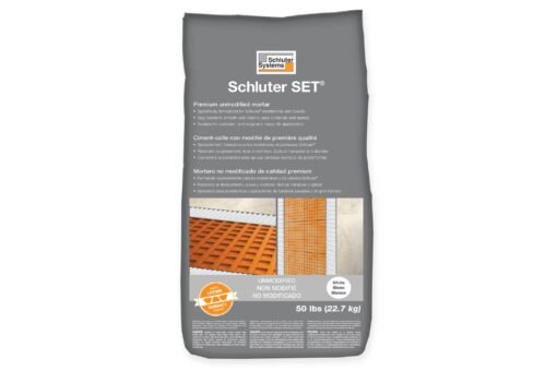 setting materials thinset schluter tiles white and grey